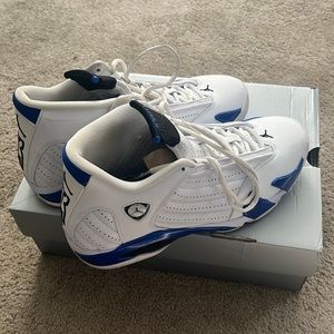 Jordan 14 Retro. Blue/Wht. Sz. 10. Gently Used.